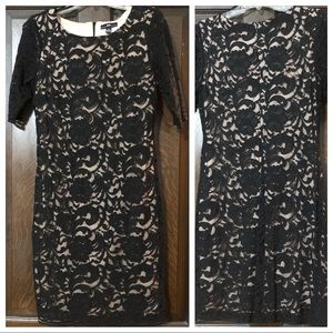 FITTED LACE MIDI DRESS